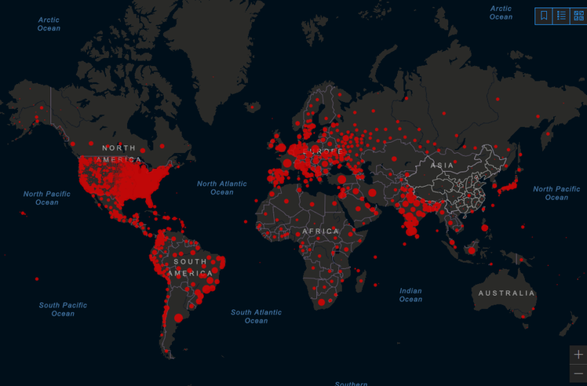 mappa del mondo aggiornata contagi morti vaccinati